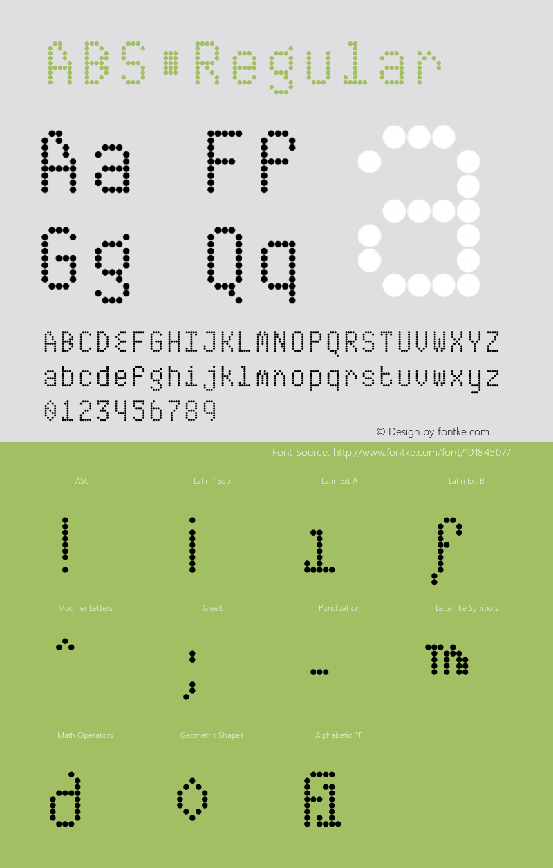 ABS Regular Version 001.000 Font Sample