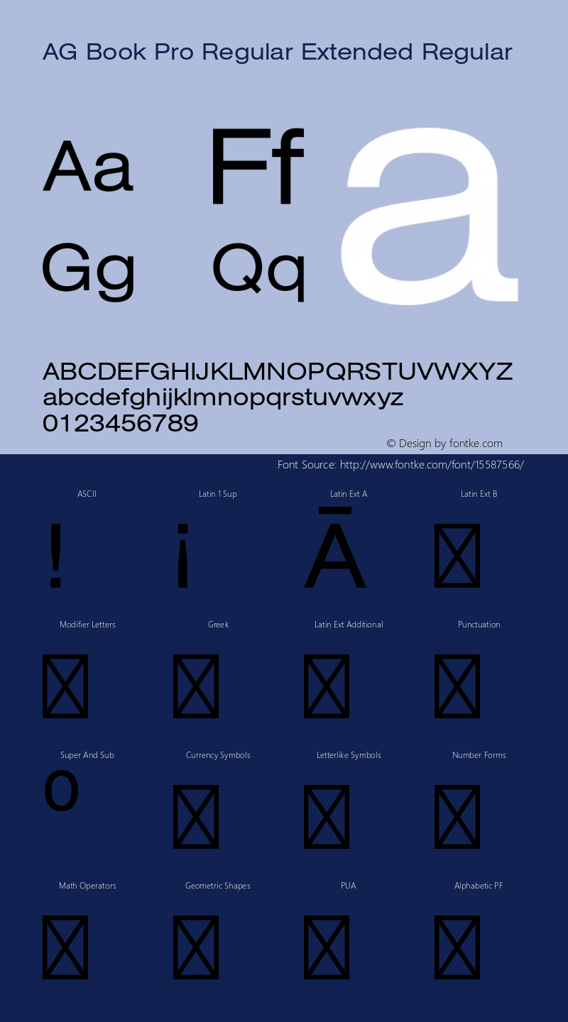 AG Book Pro Regular Extended Regular Version 001.002;Core 1.0.02;otf.5.04.2741;10.10W Font Sample