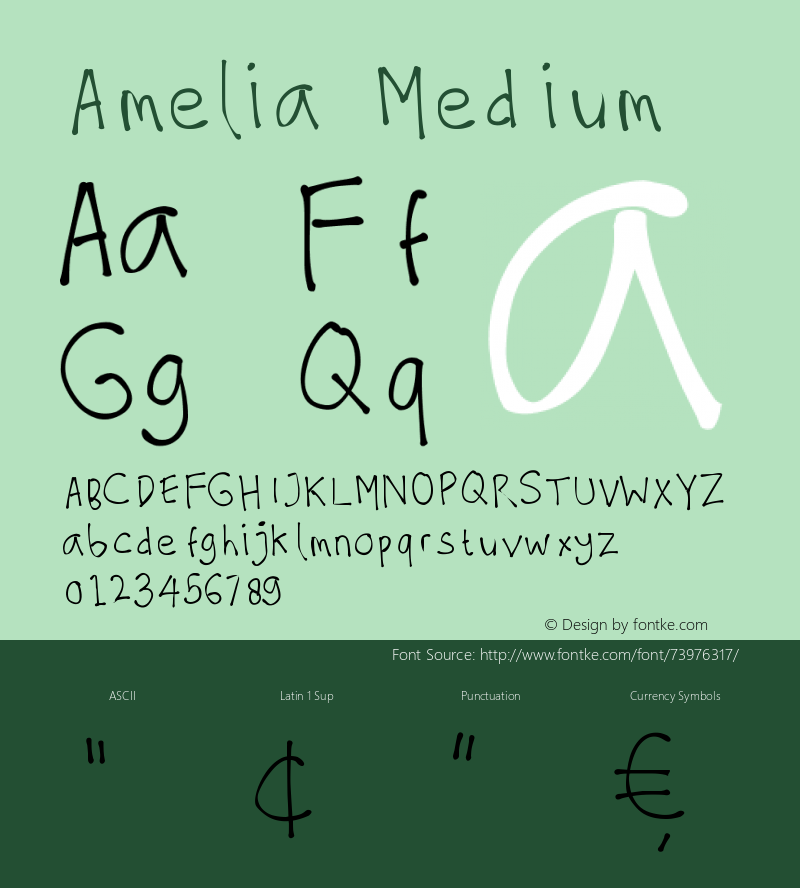 Amelia Version 001.000 Font Sample