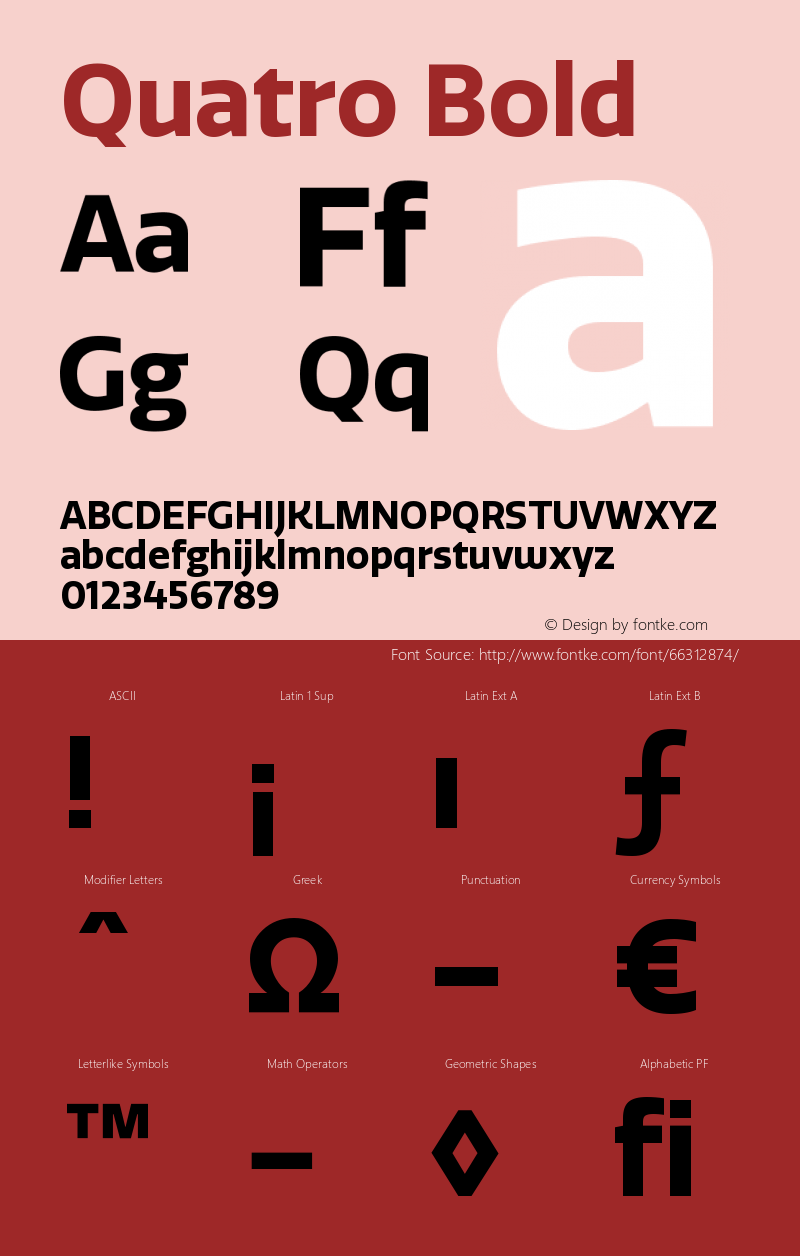 Quatro-Bold Version 1.30 Font Sample