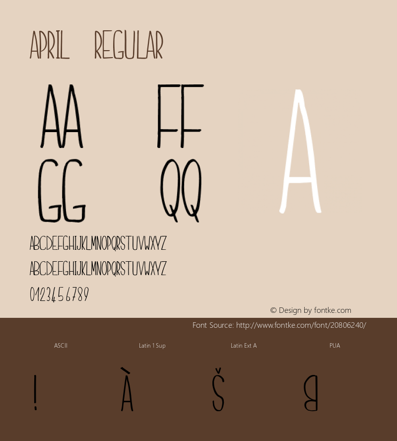 April Version 1.0 Font Sample