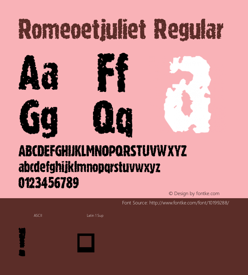 Romeoetjuliet Regular 001.000 Font Sample