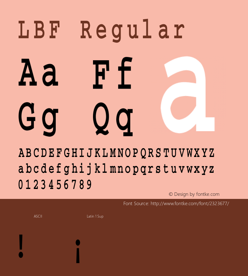 LBF Regular 1995:1.00 Font Sample