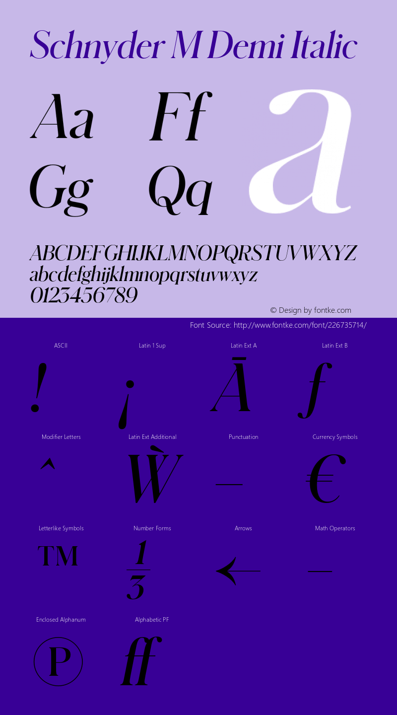 SchnyderM-DemiItalic Version 1.001 2018图片样张