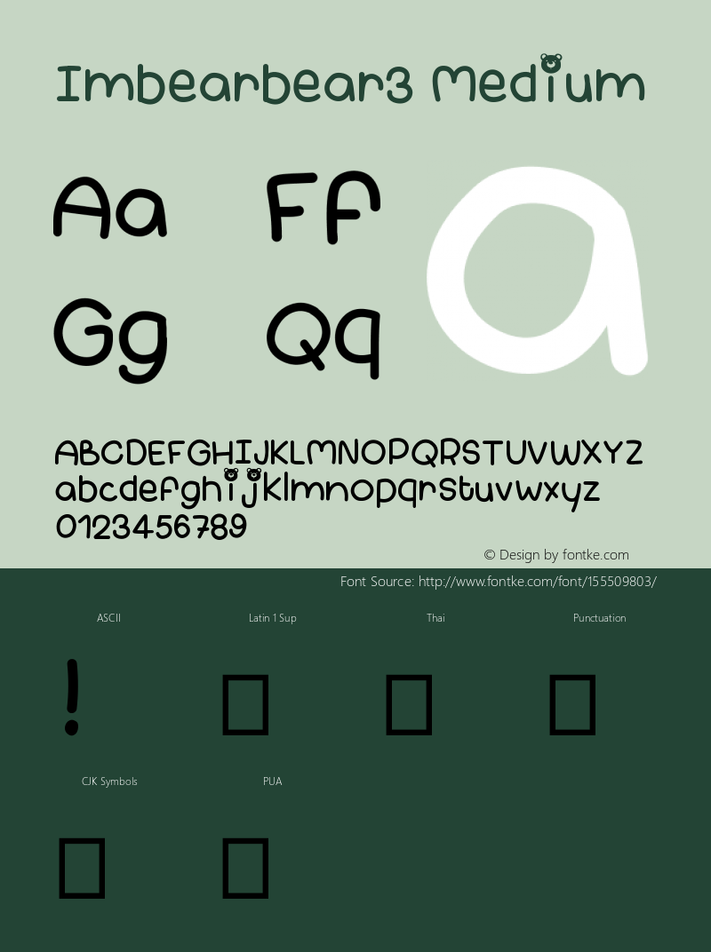 Imbearbear3 Version 001.000 Font Sample