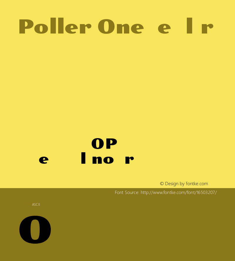 Poller One Regular Version 1.002 Font Sample