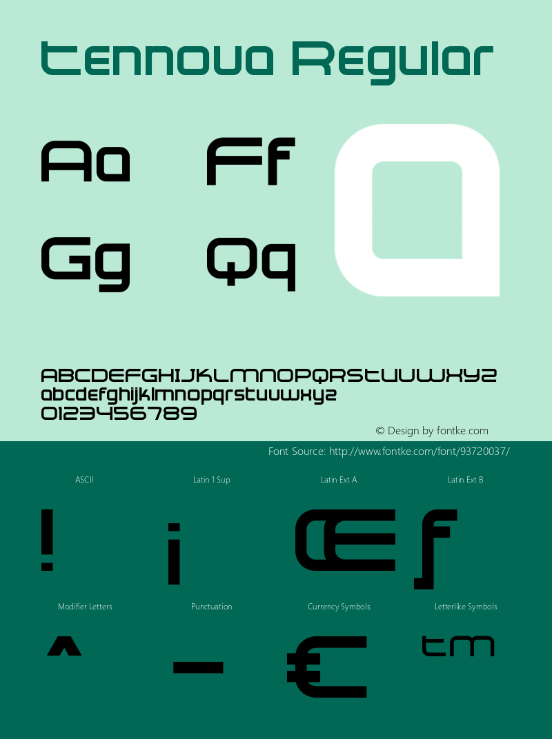 Tennova Version 1.000 Font Sample