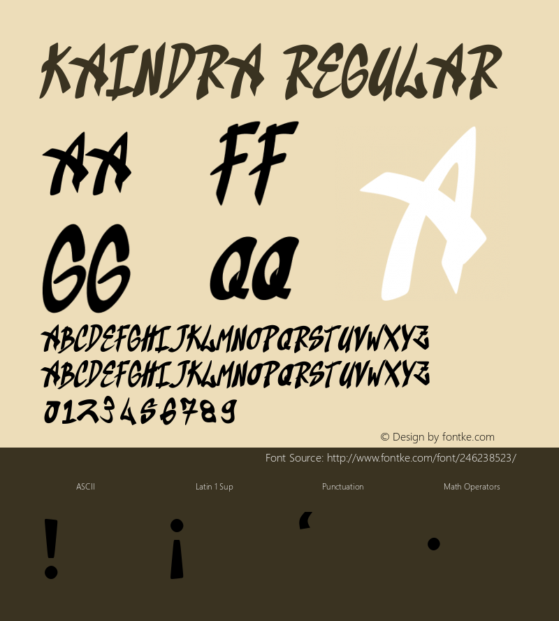 Kaindra Version 1.00;June 7, 2021;FontCreator 12.0.0.2539 64-bit图片样张