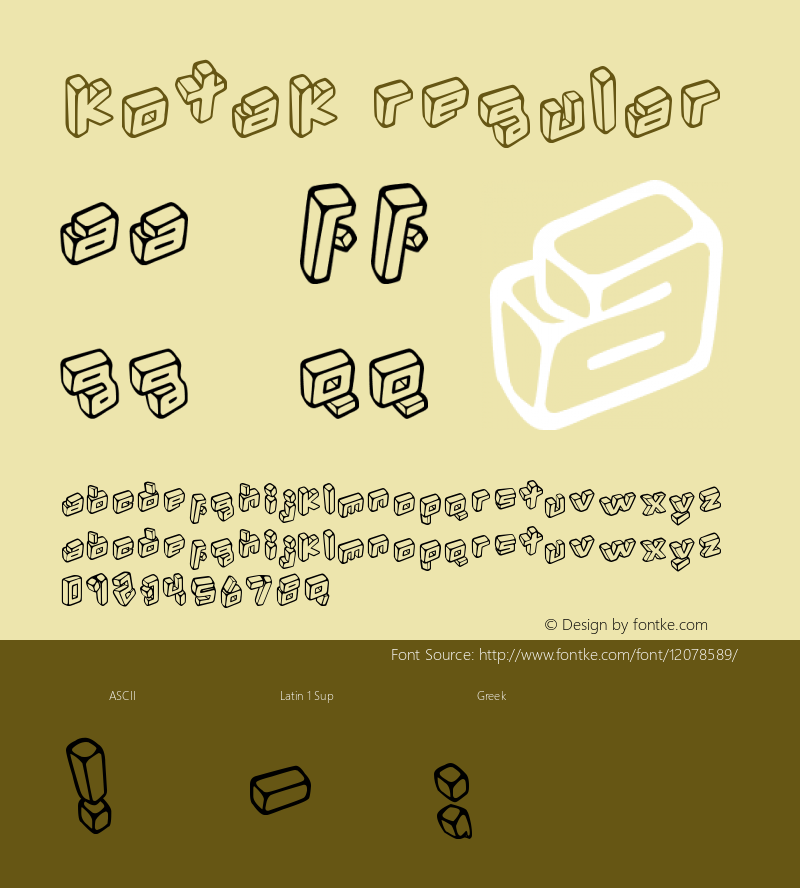 Kotak Regular Version 1.00 December 6, 2008, initial release Font Sample