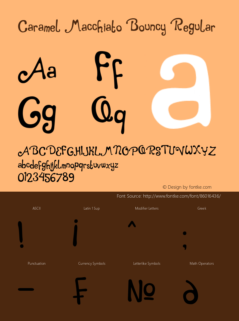 Caramel Macchiato Bouncy Version 1.00;April 24, 2019;FontCreator 11.5.0.2427 64-bit Font Sample