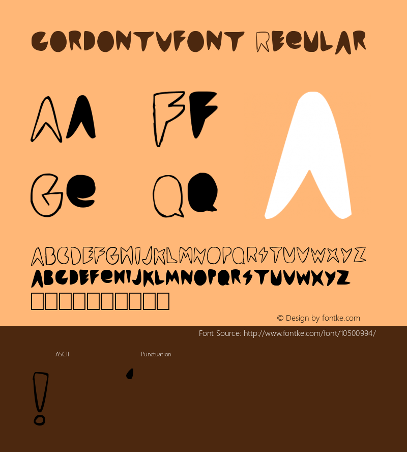 cordontvfont Regular Version 1.00 October 7, 2008, initial release, www.yourfonts.com Font Sample