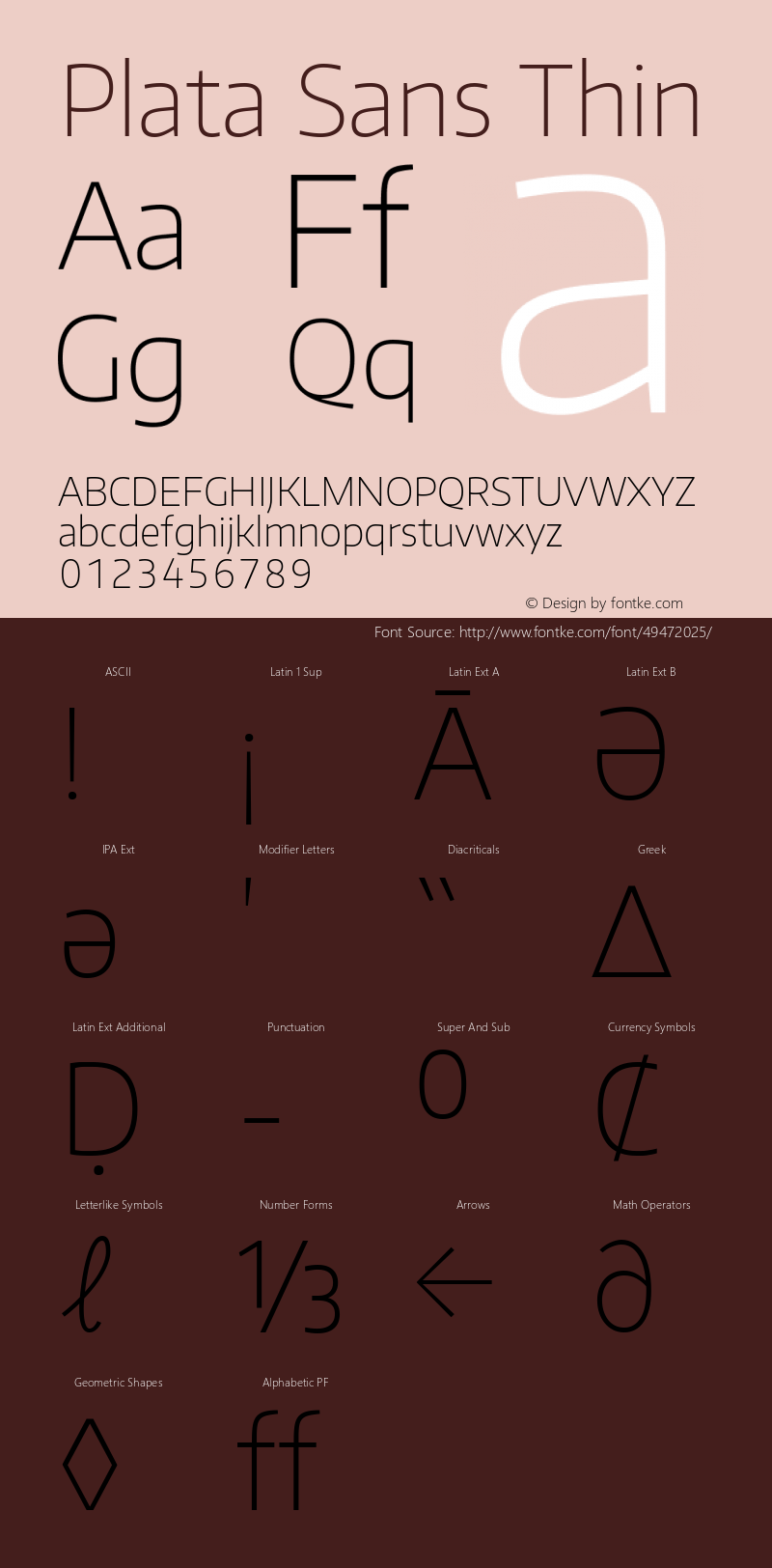 Plata Sans Thin Version 1.00;December 28, 2019;FontCreator 12.0.0.2547 64-bit; ttfautohint (v1.6) Font Sample