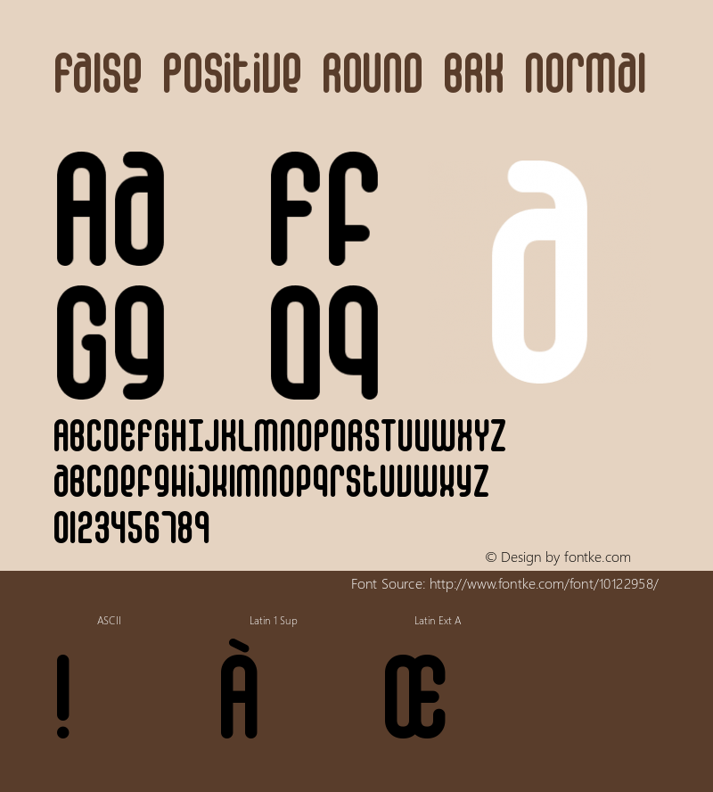 False Positive Round BRK Normal Version 1.22 Font Sample