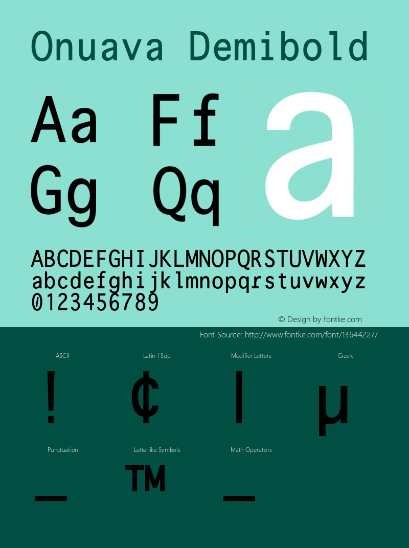 Onuava Demibold 001.001 Font Sample