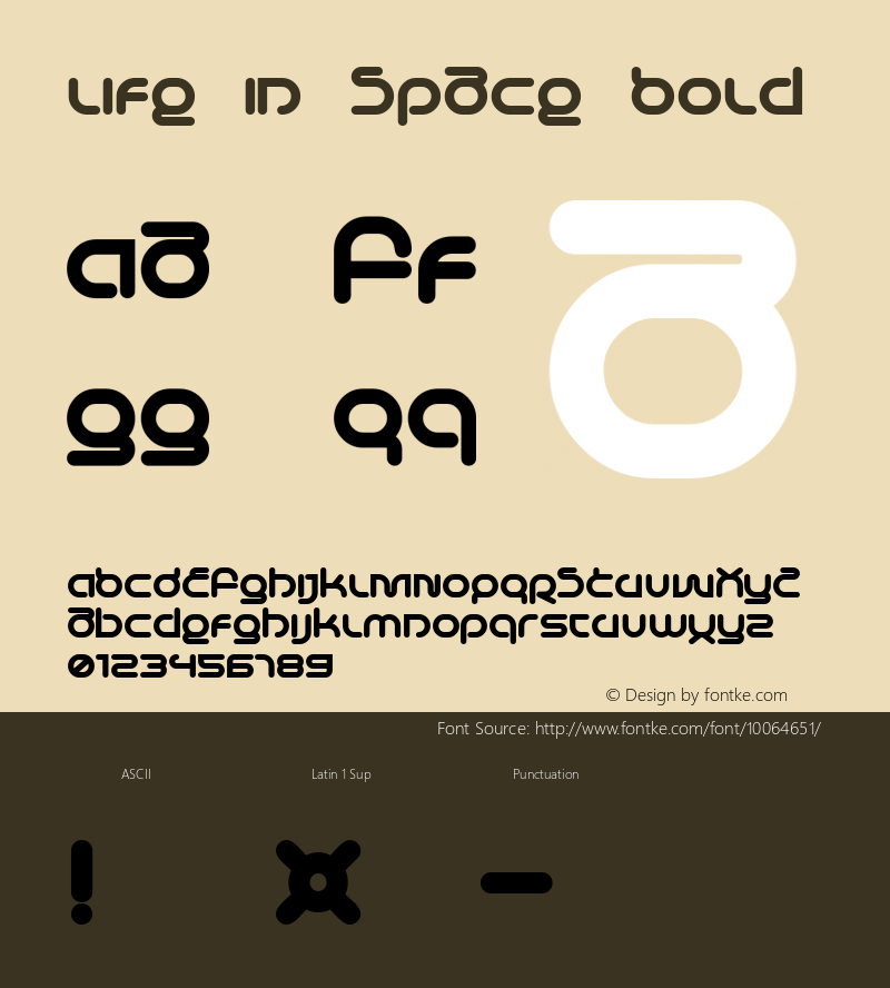 Life in Space Bold Version 1.0 Font Sample