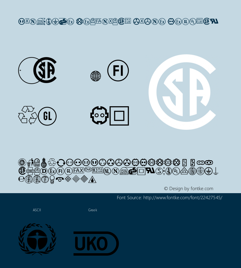 Technical LH Pi One Version 001.000 Font Sample