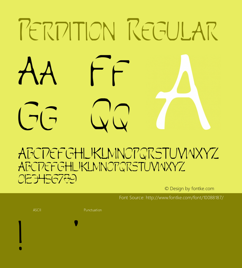 Perdition Regular 1 Font Sample