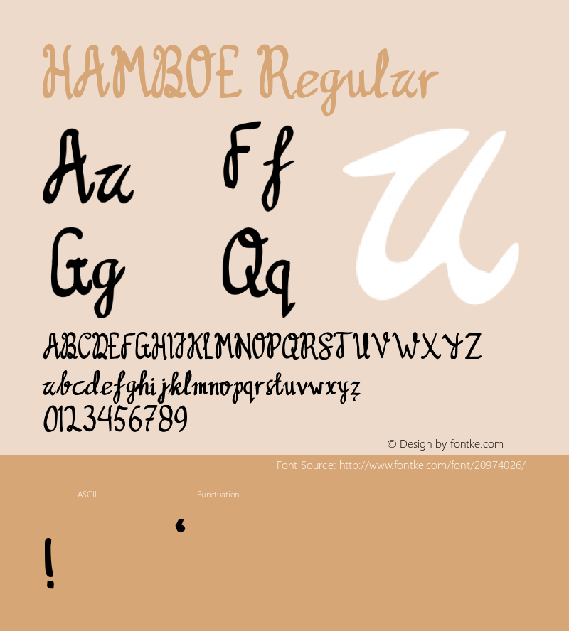 HAMBOE Version 001.001 Font Sample