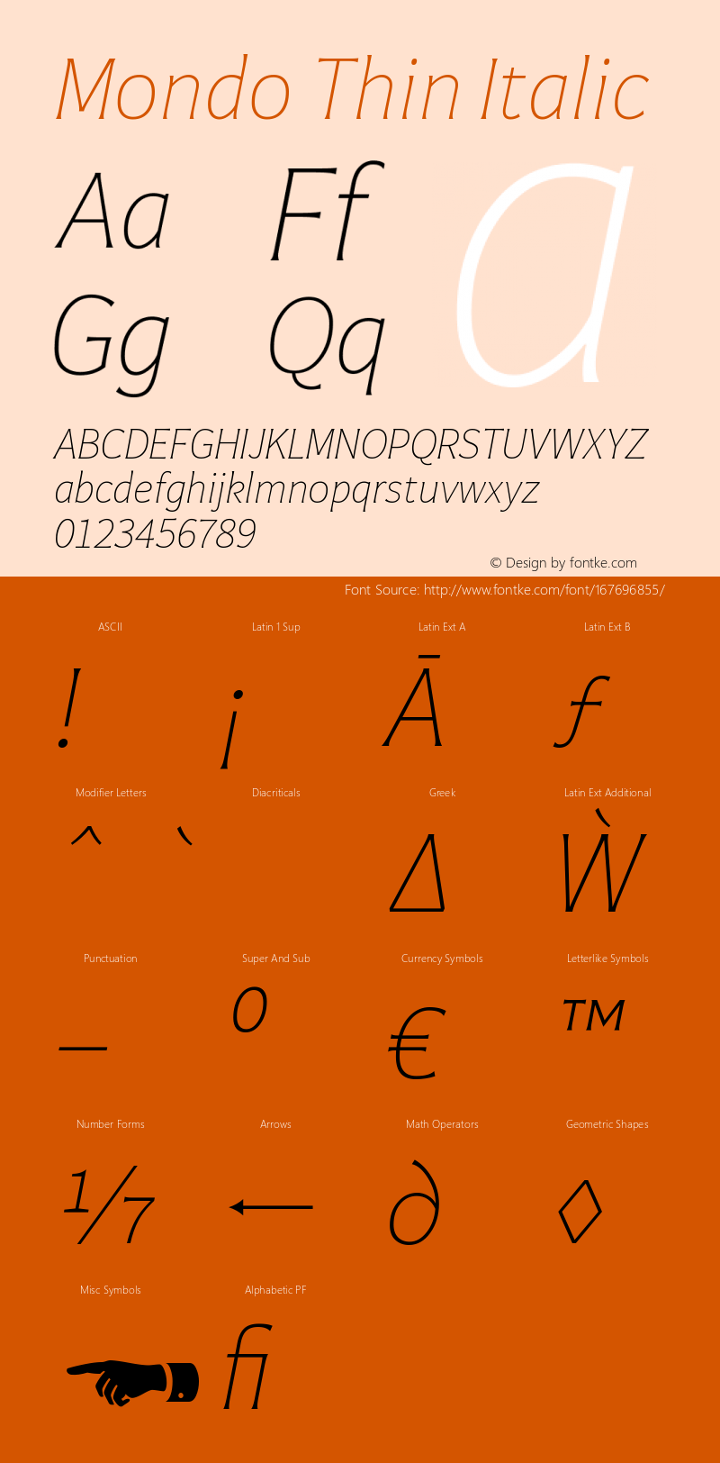 Mondo Thin Italic 1.000图片样张