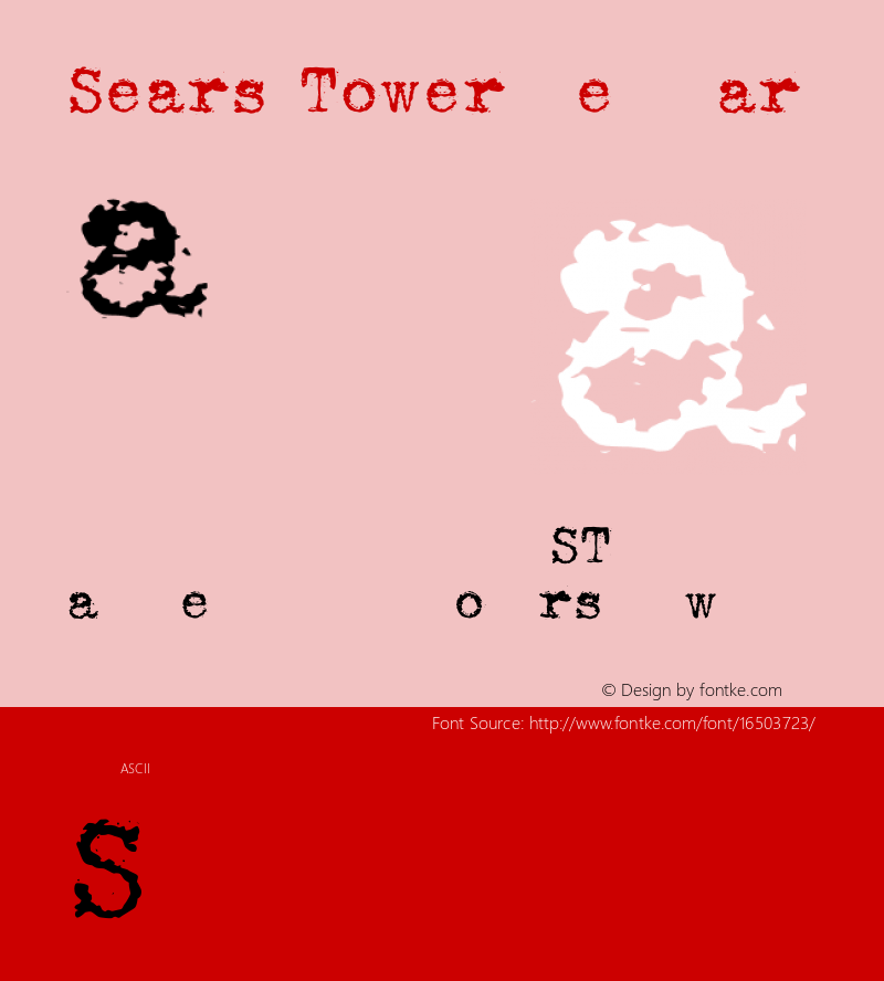 Sears Tower Regular Version 1.000 Font Sample