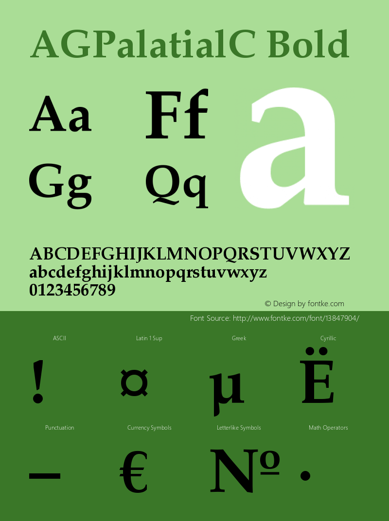 AGPalatialC Bold OTF 1.0;PS 1.000;Core 116;AOCW 1.0 161 Font Sample