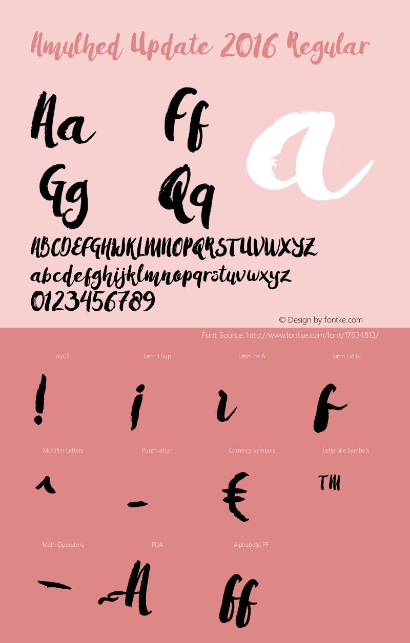 Amulhed Update 2016 Regular Version 1.000 Font Sample