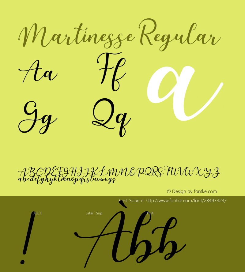 Martinesse Version 1.00;August 8, 2018;FontCreator 11.5.0.2422 64-bit Font Sample