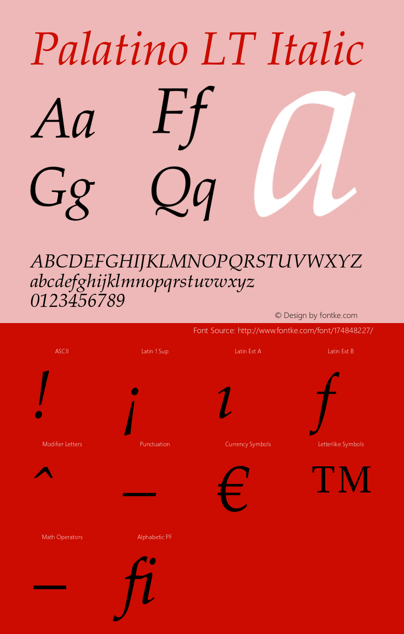 PalatinoLT-Italic 006.000图片样张