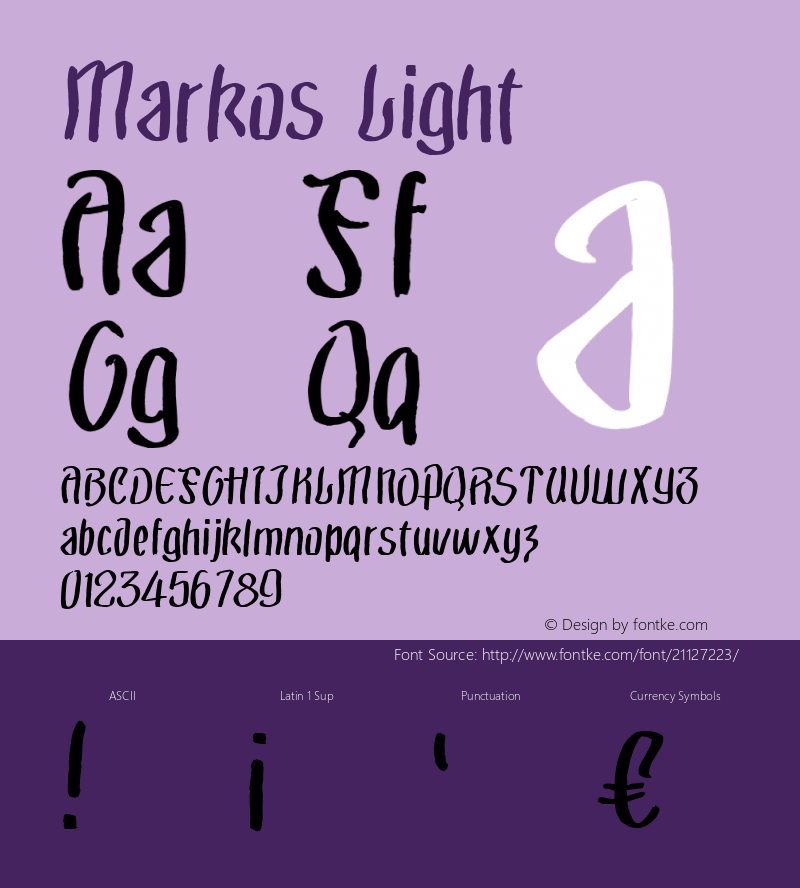 Markos Light Version 001.000 Font Sample