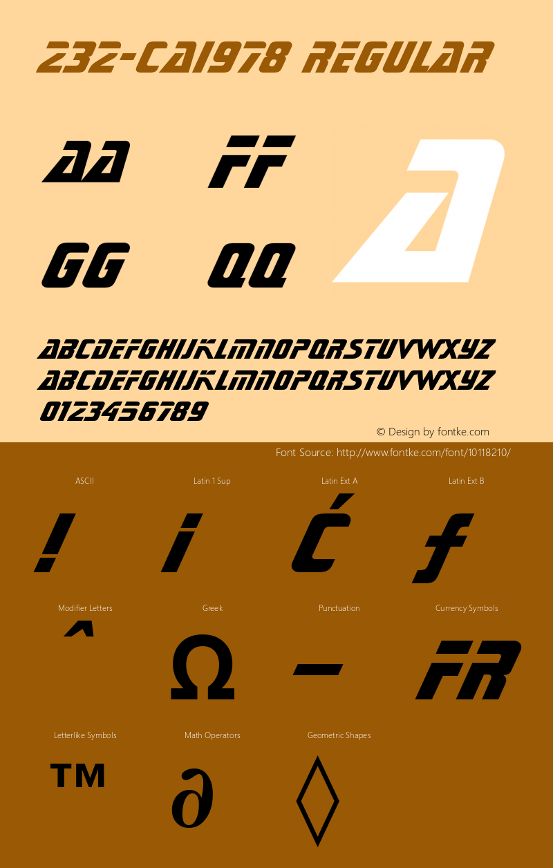 232-CAI978 Regular Version 1.00 October 19, 1995, initial release Font Sample