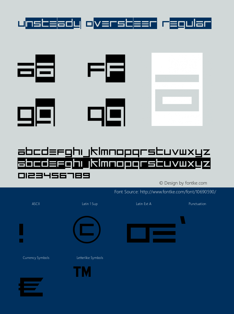 Unsteady Oversteer Regular OTF 3.000;PS 001.001;Core 1.0.29 Font Sample