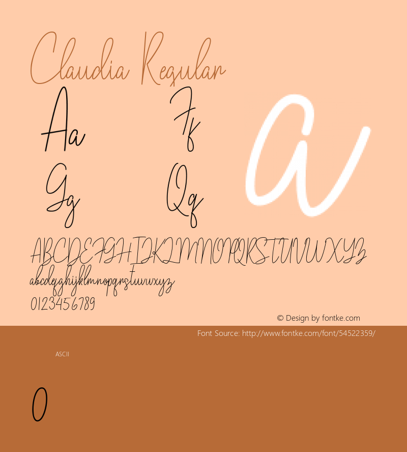 Claudia Version 1.00;January 26, 2020;FontCreator 12.0.0.2545 32-bit Font Sample