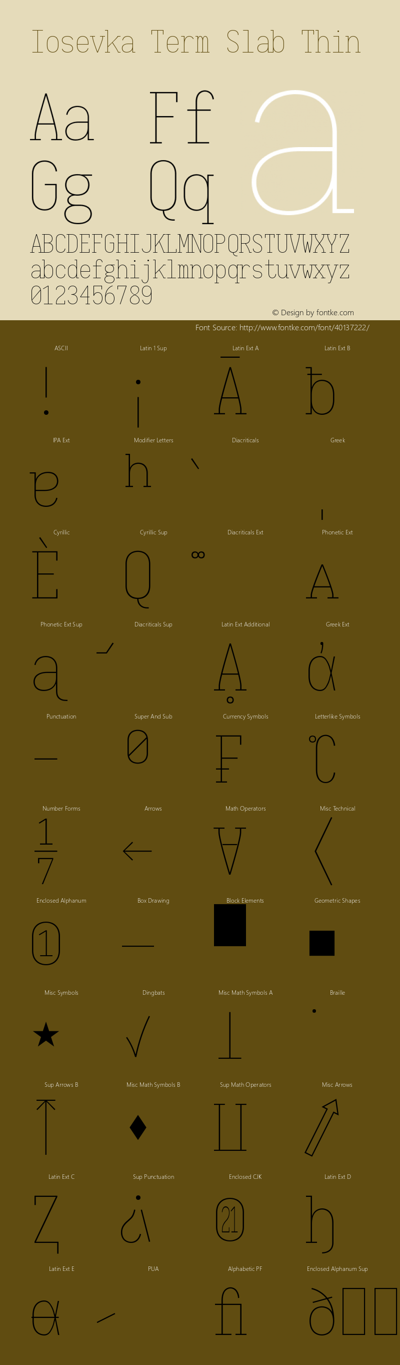 Iosevka Term Slab Thin 2.3.0 Font Sample