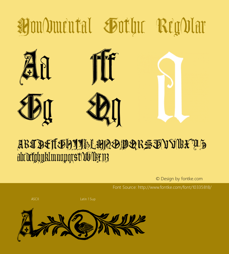 Monumental Gothic Regular 001.001 Font Sample