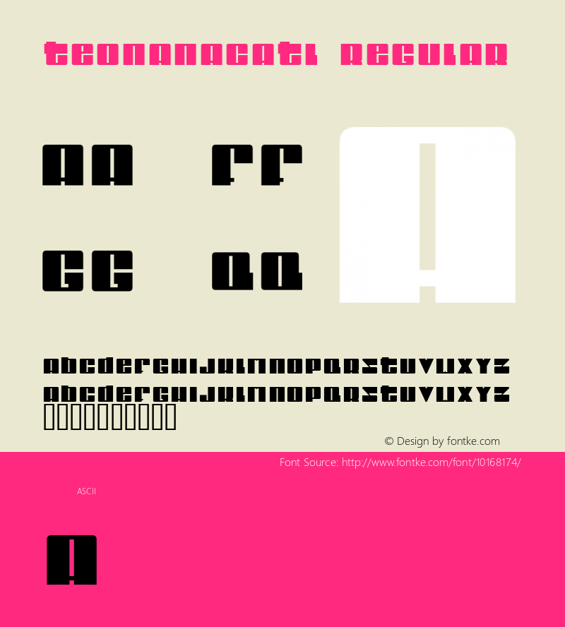 teonanacatl Regular 2.1 Font Sample