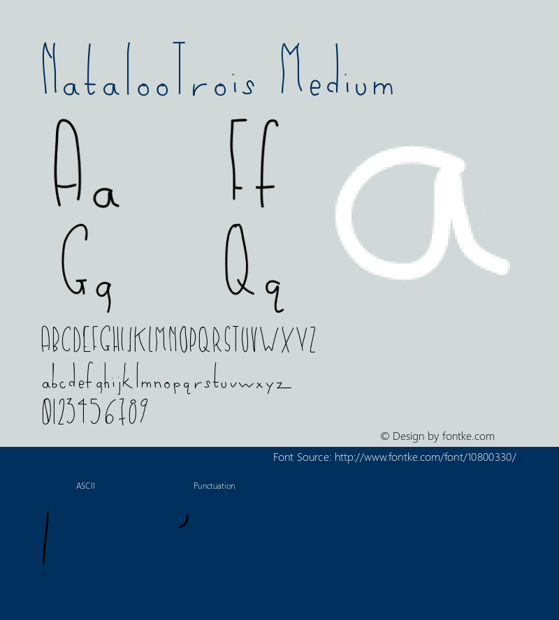 NatalooTrois Medium Version 001.000 Font Sample