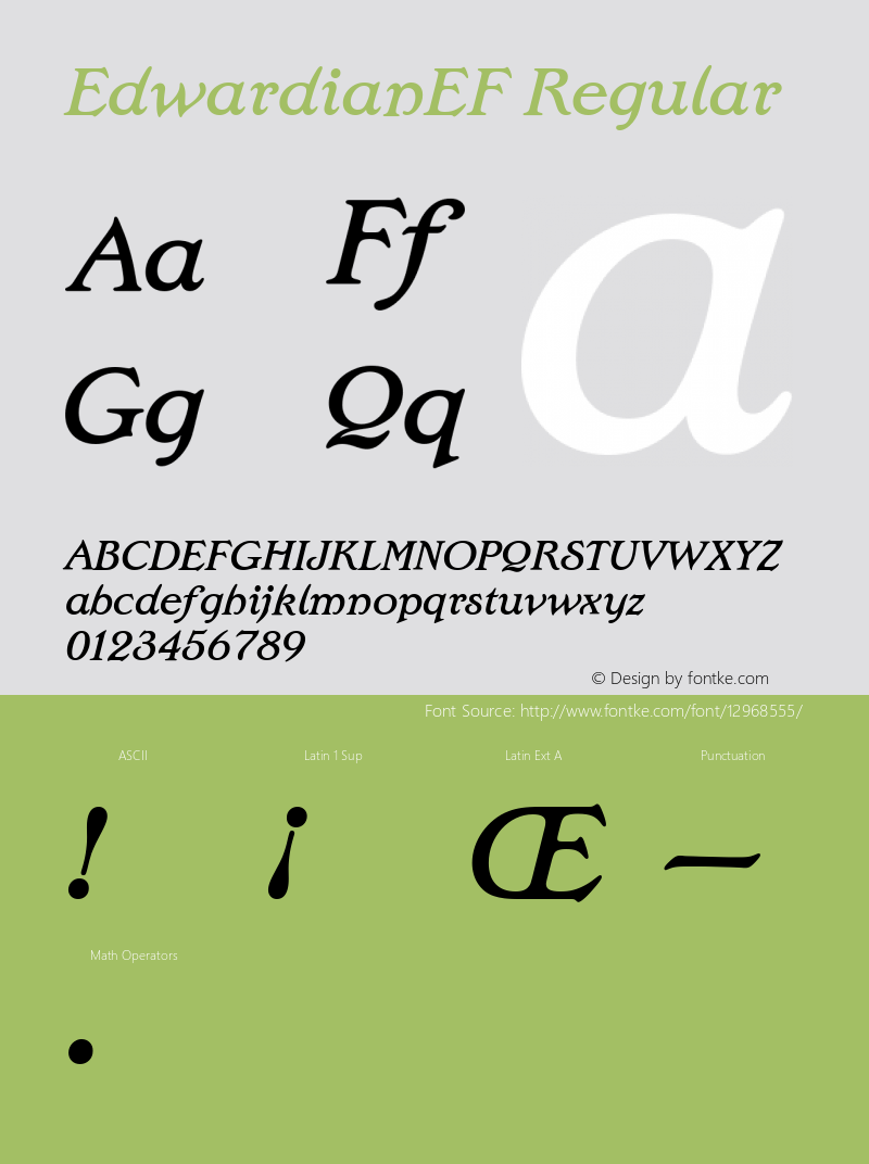 EdwardianEF Regular 001.000 Font Sample