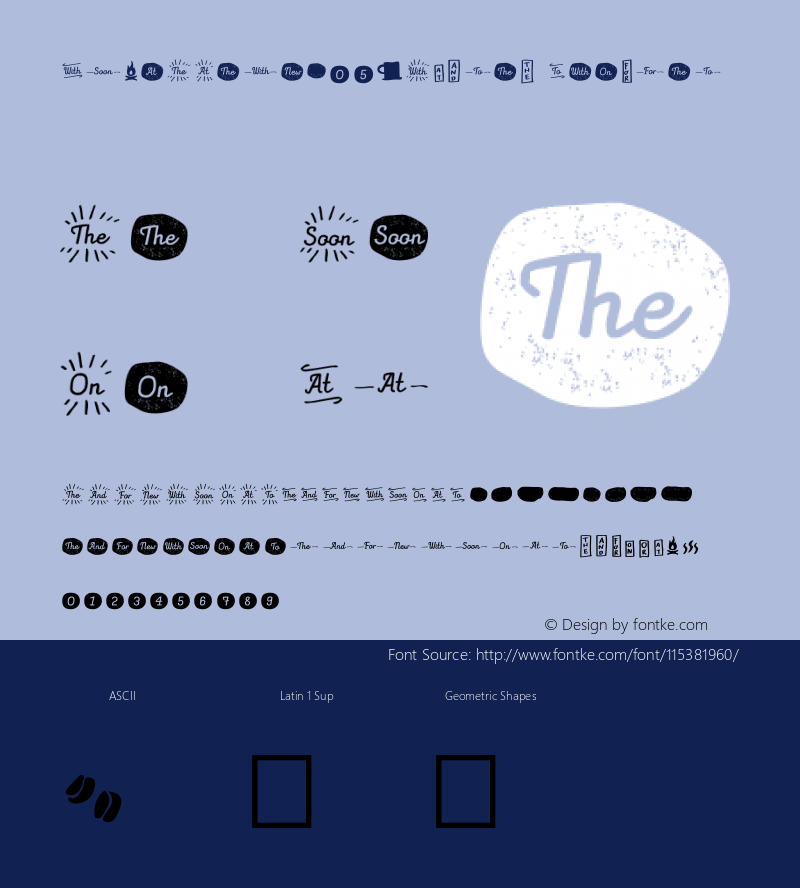 Noyh A Hand W05 Extras Version 1.00 Font Sample