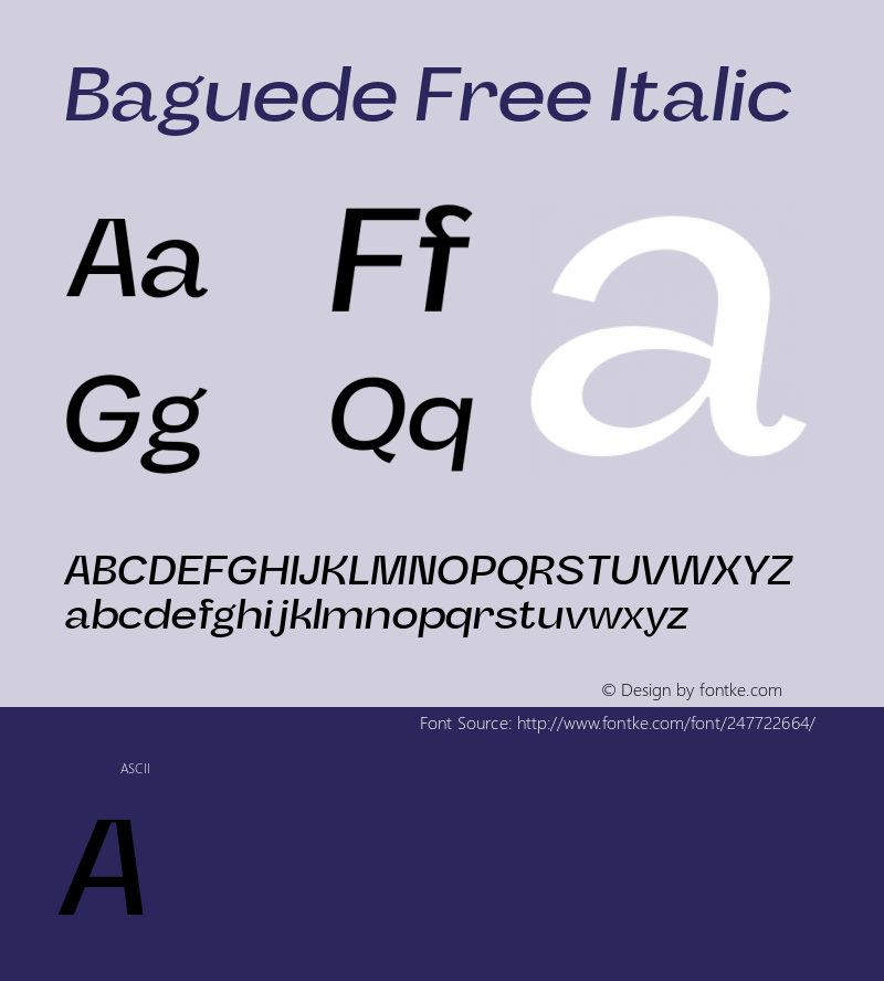 BaguedeFree-Italic Version 1.000图片样张