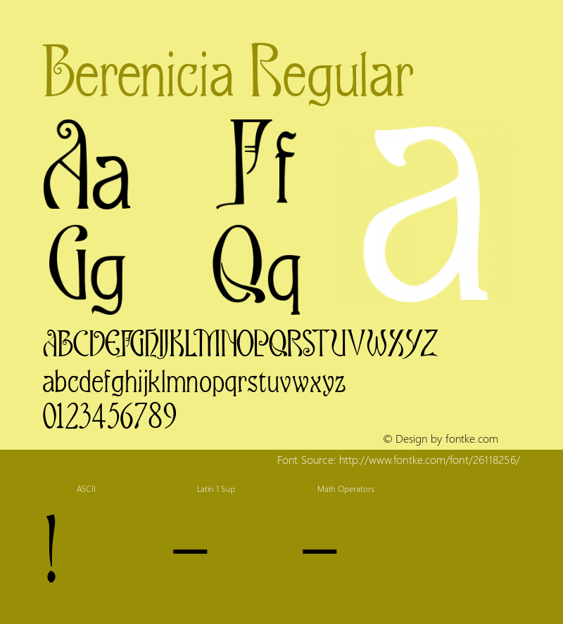 Berenicia Fontographer 4.7 11/2/07 FG4M­0000001083 Font Sample