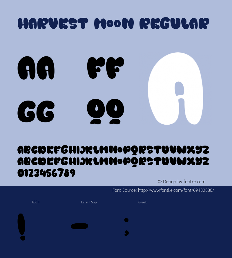 Harvest Moon Version 1.00;June 30, 2020;FontCreator 12.0.0.2525 64-bit Font Sample