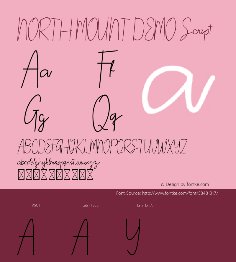 NORTH MOUNT DEMO Script Version 1.002;Fontself Maker 3.3.0 Font Sample