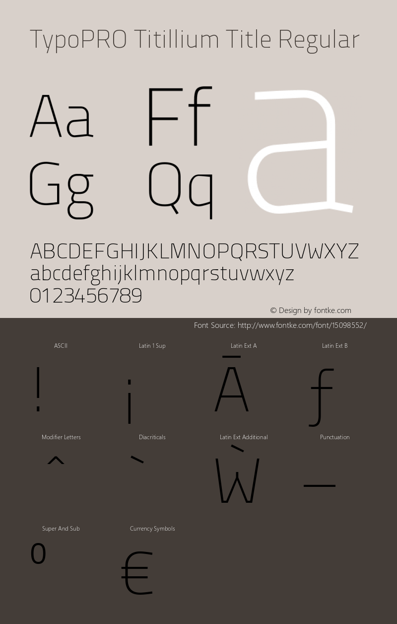 TypoPRO Titillium Title Regular 1.000 Font Sample