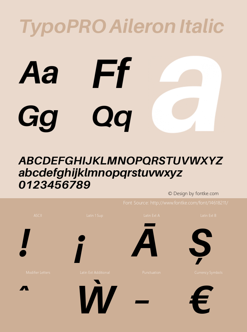 TypoPRO Aileron Italic Version 1.000;PS 001.000;hotconv 1.0.70;makeotf.lib2.5.58329 Font Sample