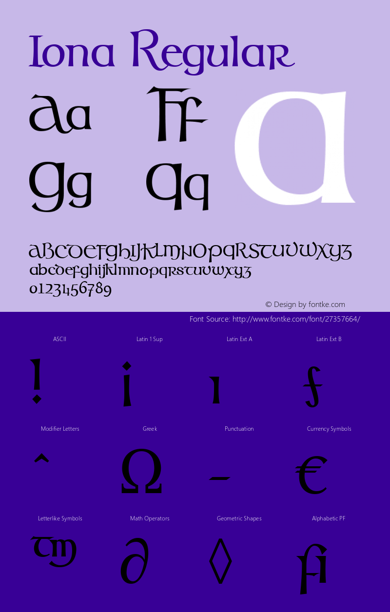 Iona Version 1.000 Font Sample