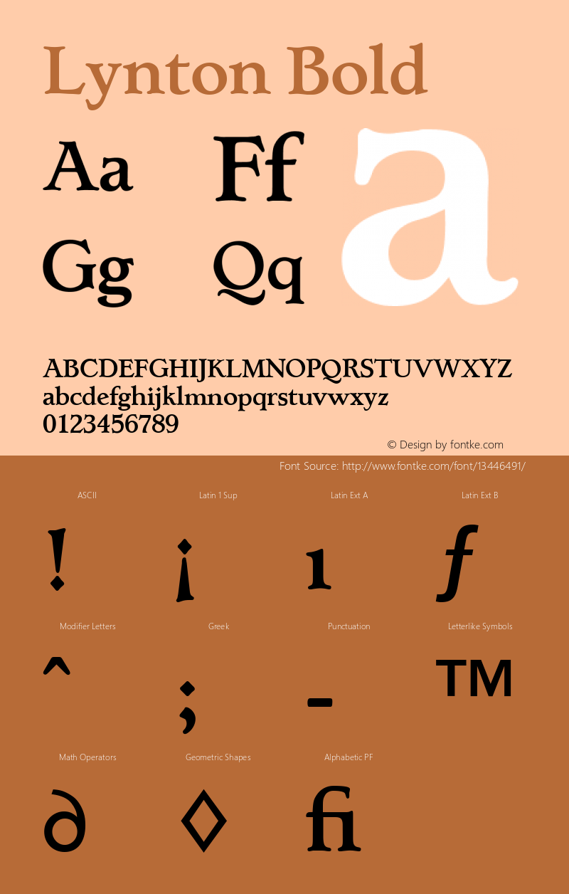 Lynton Bold Version 4.0 Font Sample