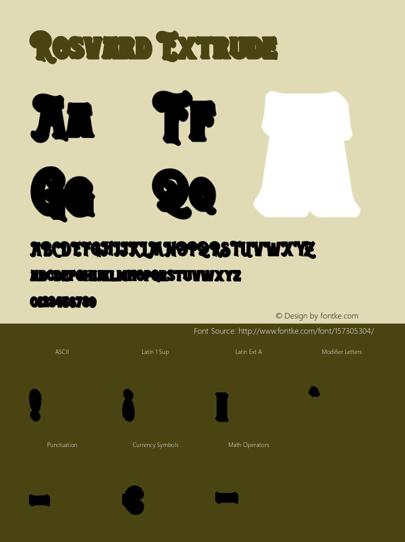 Rosvard Extrude Version 1.000;hotconv 1.0.109;makeotfexe 2.5.65596 Font Sample