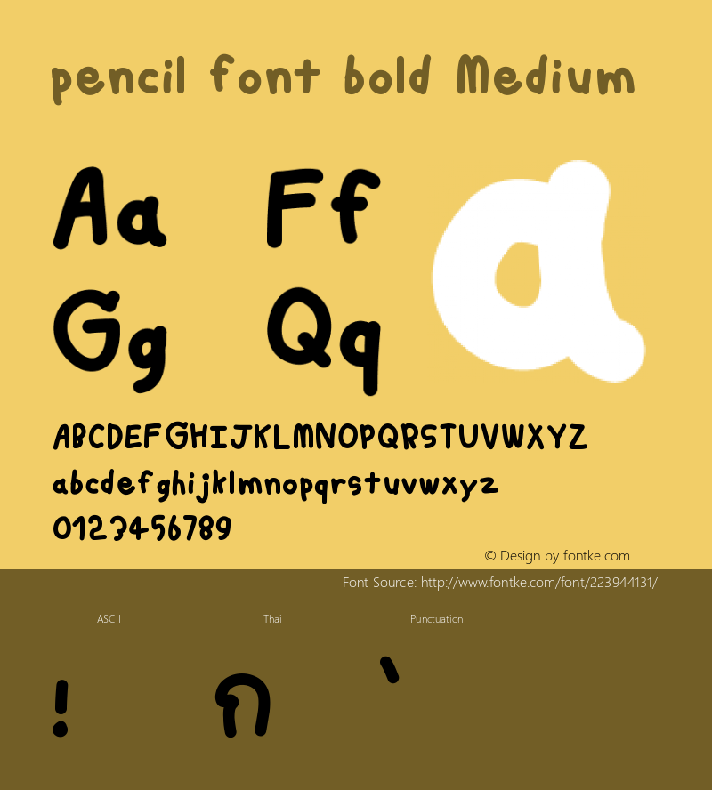 pencil font bold Version 001.000图片样张