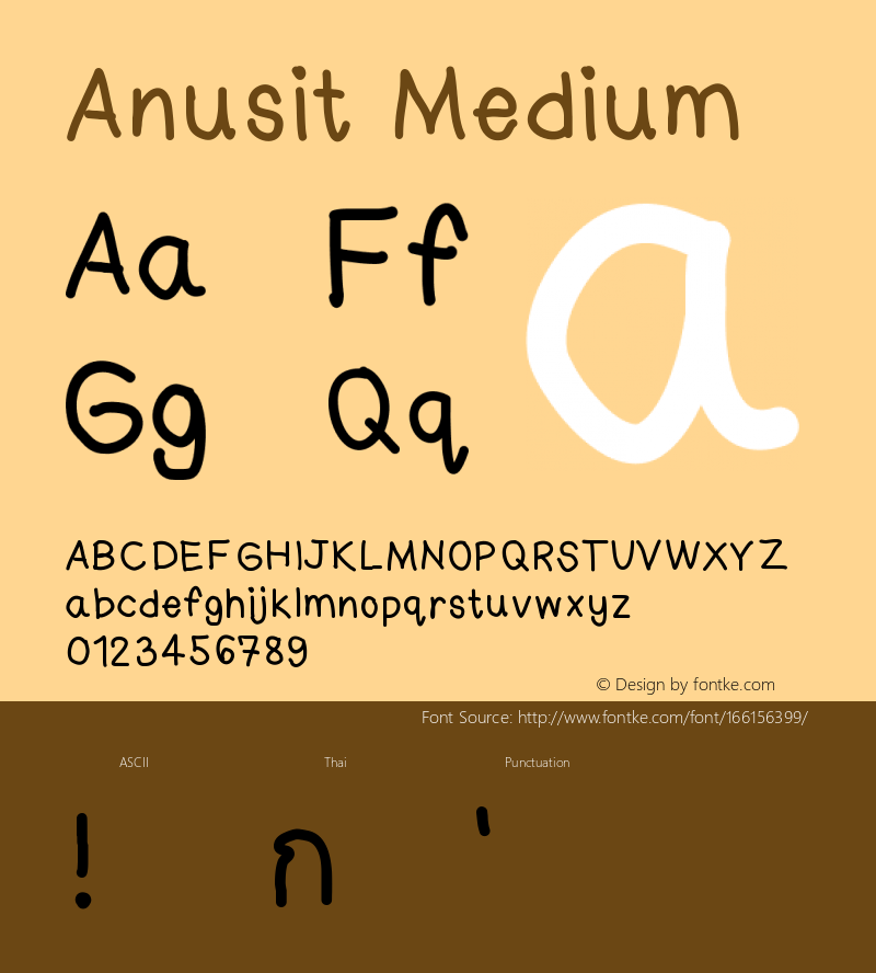 Anusit Version 001.000 Font Sample