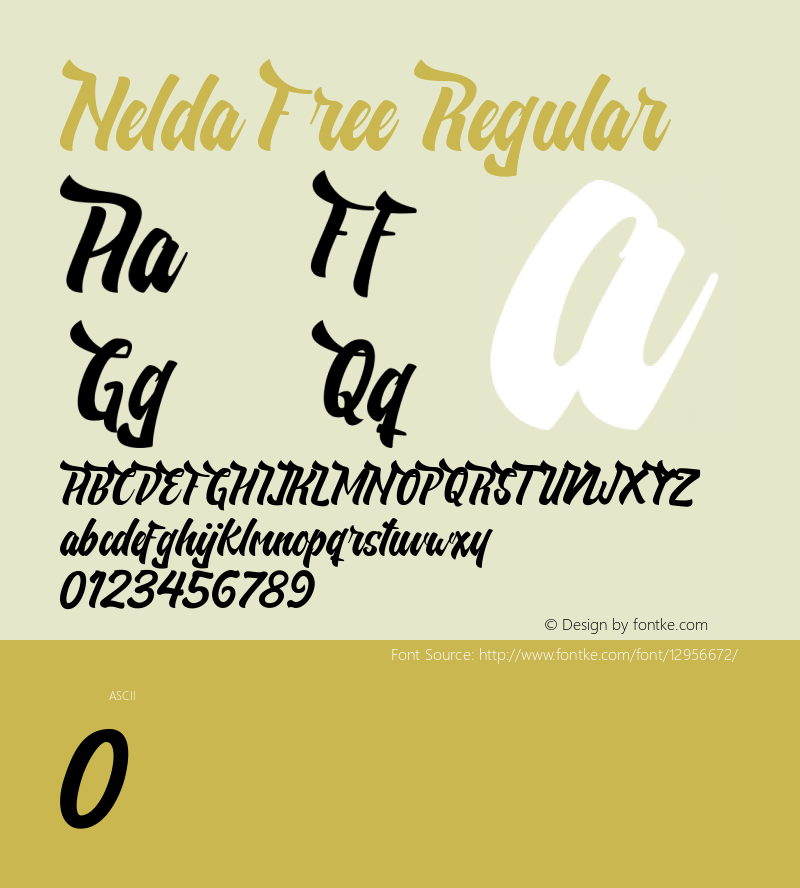Nelda Free Regular Unknown Font Sample